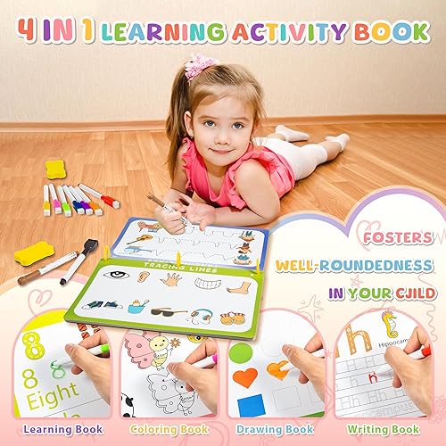 Miniatura 7 de Actividades de aprendizaje preescolar Libro de trabajo educativo Libro de seguimiento de práctica de escritura a mano de prek - Juguetes educativos