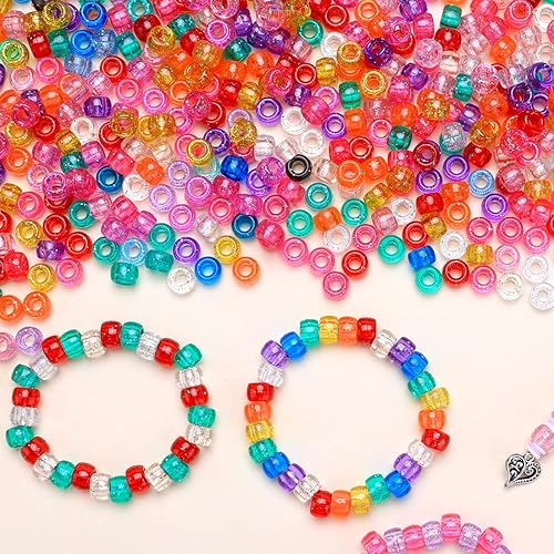 Miniatura 5 de Bundooraking 1000 cuentas doradas de poni (0.23 x 0.315 pulgadas), cuentas para manualidades, cuentas para hacer joyas, cuentas de poni a granel,