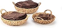 Vista 1 de Trademark Innovations Juego de 3 cestas redondas de jacinto con asas
