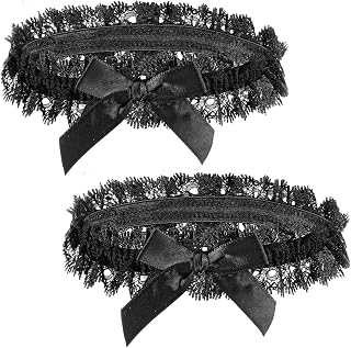 2 Pcs Adjustable Lace Thigh Garters, Women's Adjustable Thigh Garter Belt, Black Garters Belt, Elastic Leg Garters Belt for Women