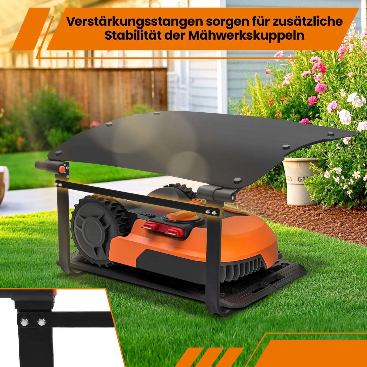 Eulenke Garage voor Robotmaaier, Inklapbare Carport voor Grasmaaier, 72 x 56 x 36 cm, Weerbestendig en UV-Bescherming, Zwart