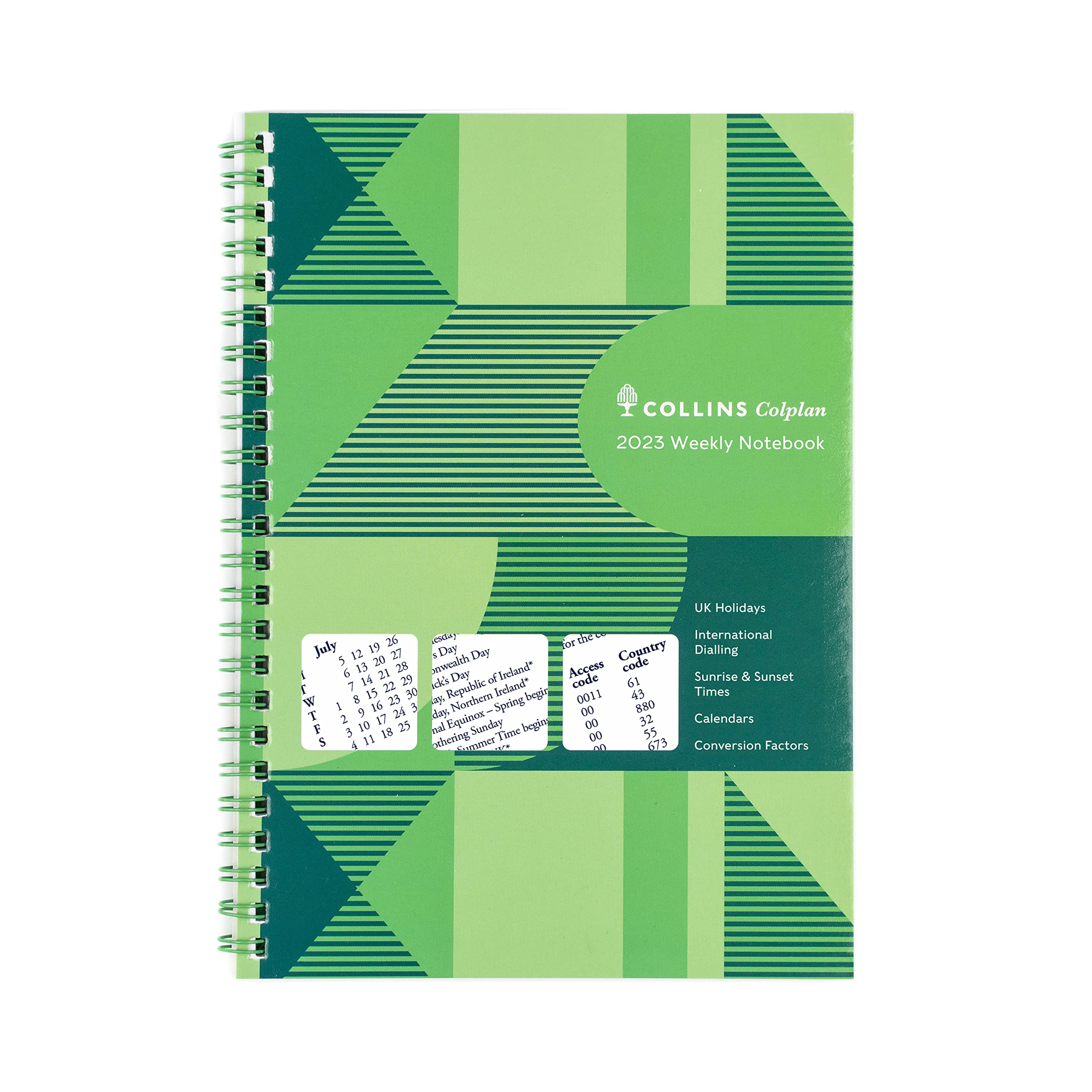 CollinsColplan A5 Weekly Notebook 2023 Diary - Green (61-23) - Complete Planner, Agenda and Journal
