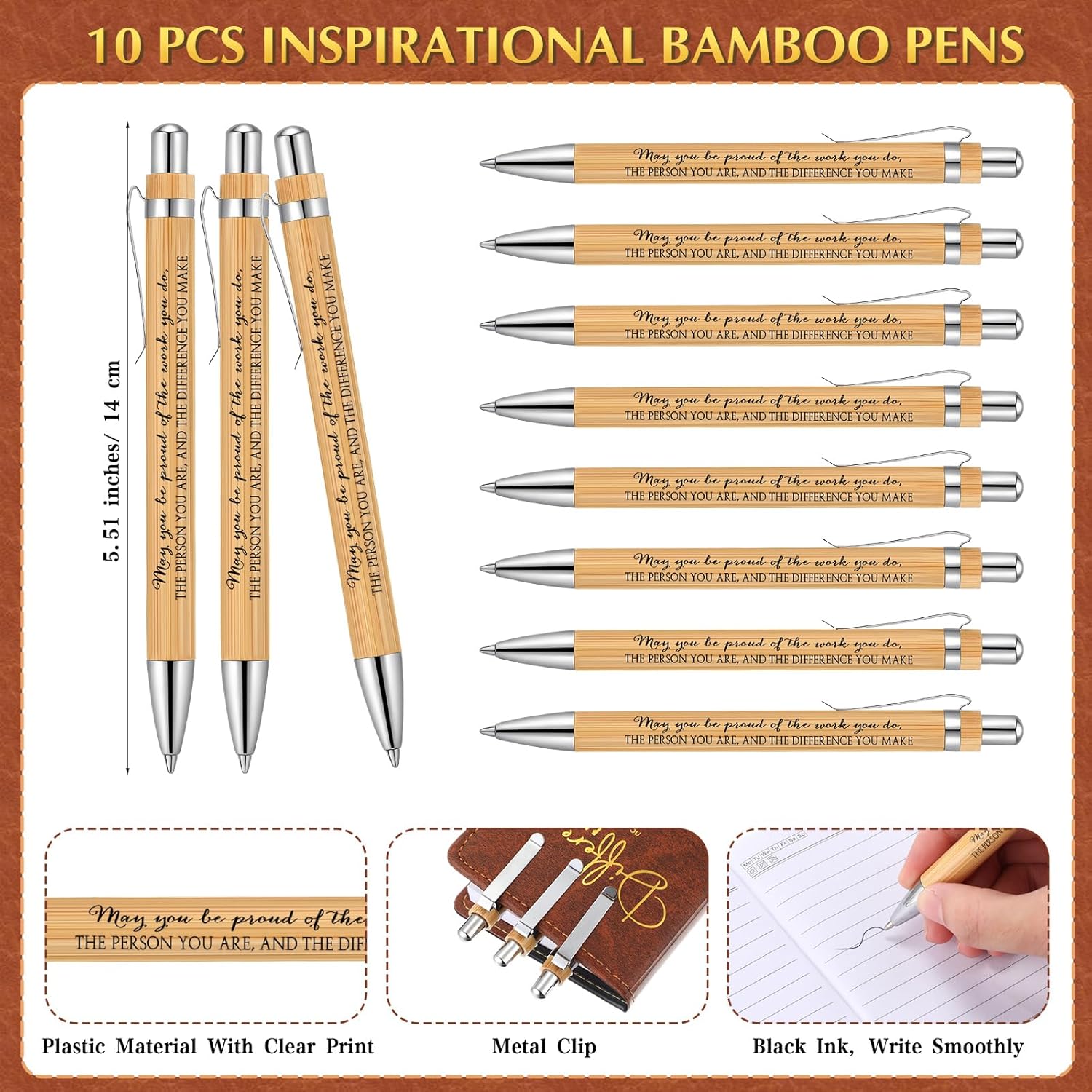Honoson 10 Sets Difference Maker Administrative Professional Employee Appreciation Gifts Inspirational A5 Leather Journal Motivational Notebooks with Pen Gifts for Volunteer Coworker Staff Lab Week