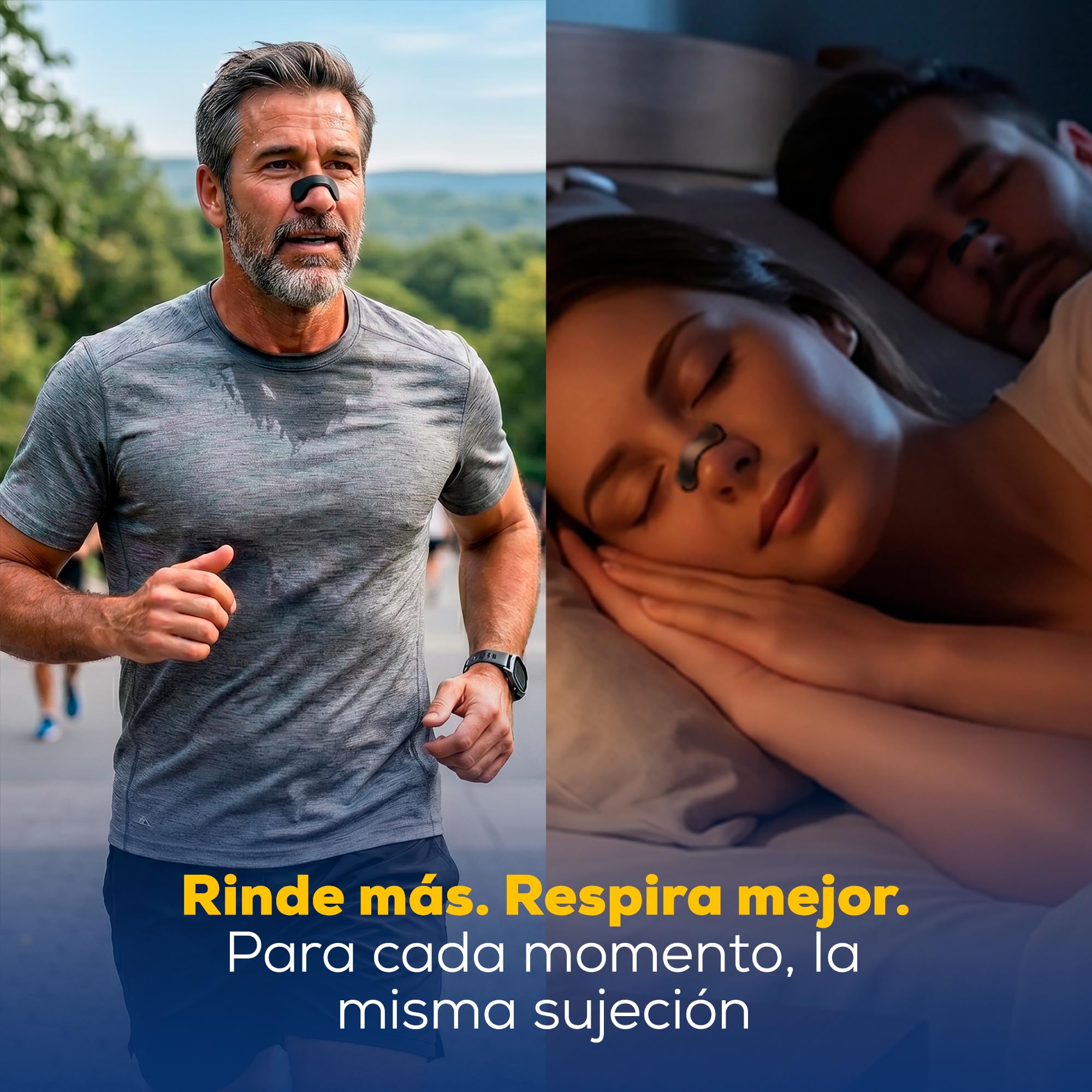 Tiras Nasales Magnéticas Recambios – 60 Adhesivos Transparentes Hipoalergénicos para 30 Días – Parches Antironquidos Compatibles con Tira Nasal Magnética, Respiración Nasal Mejorada - HerboAhorro ®