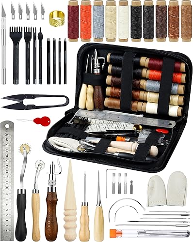 PLANTIONAL Leather Working Tools for Beginners: Professional Leather Craft Kit