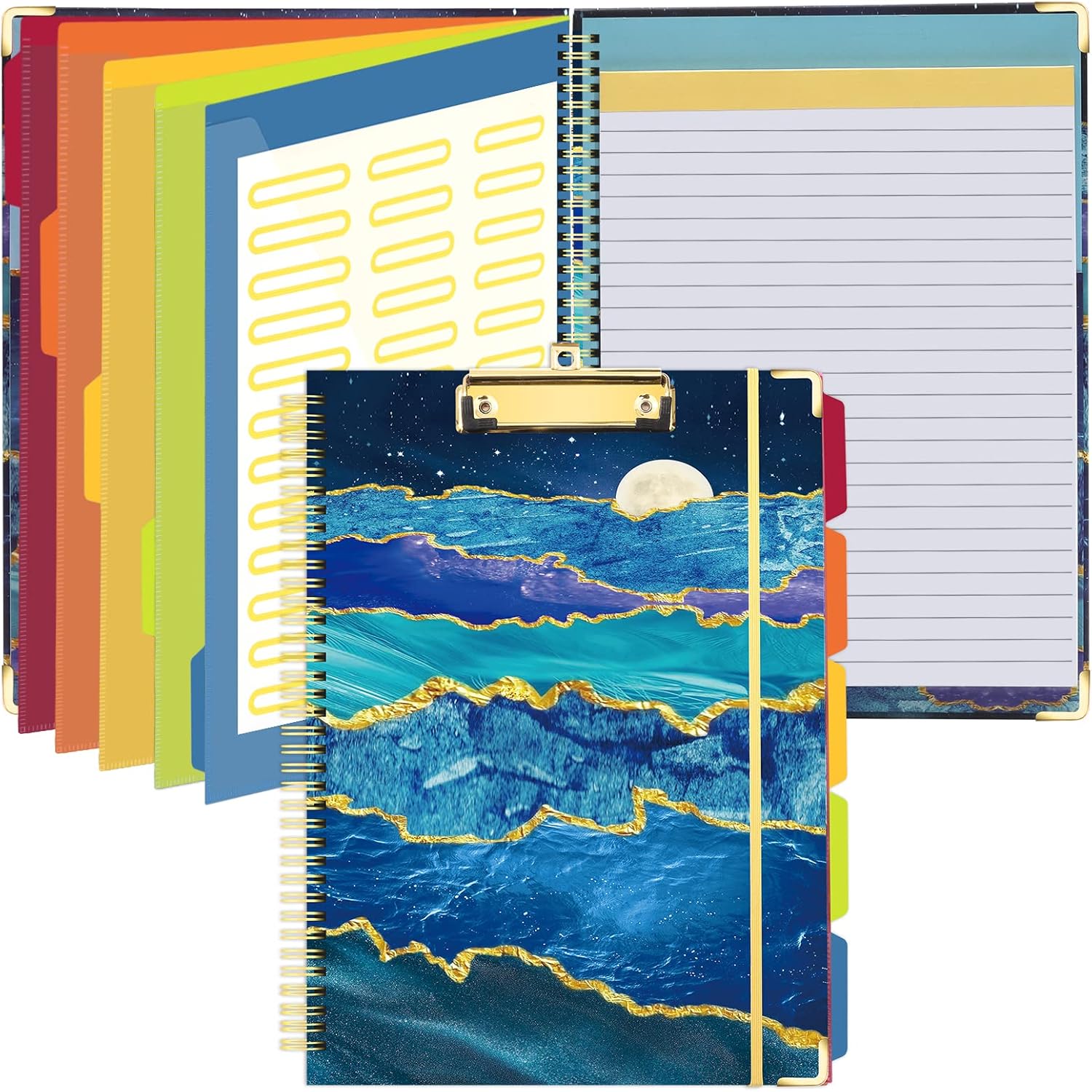 QISTOQI Spiral Clipboard Folio with Refillable Lined