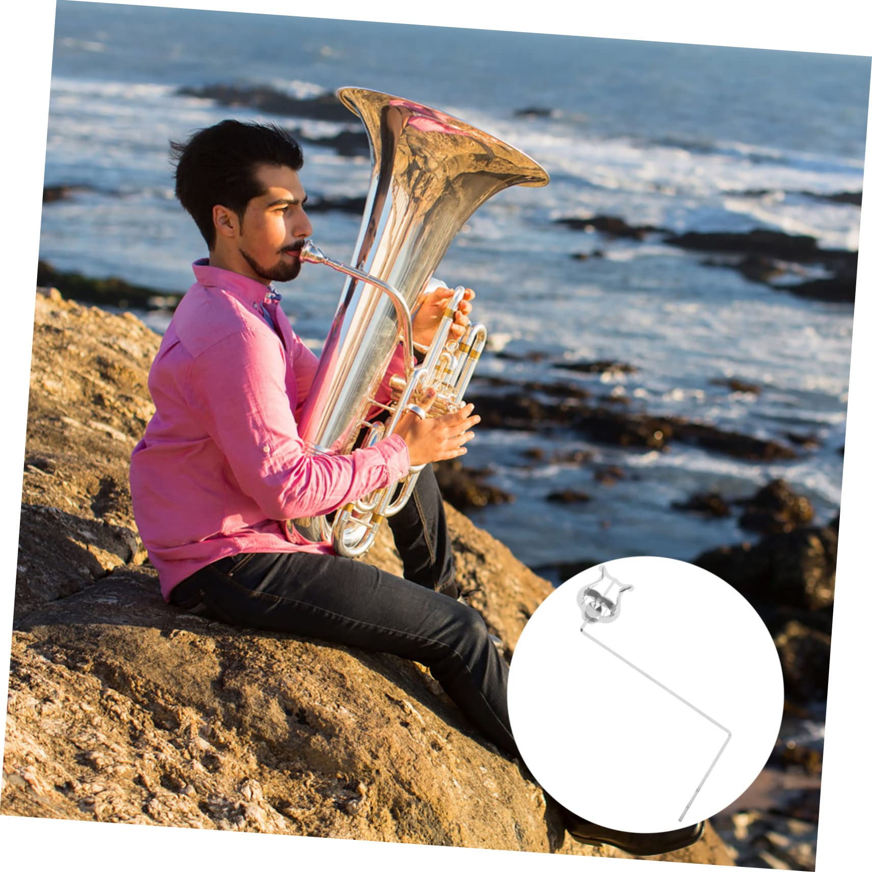 Forchetta per strumenti a fiato, clip portatile per tuba, baritono e tromba, stabile e leggera, per l'organizzazione musicale in viaggio