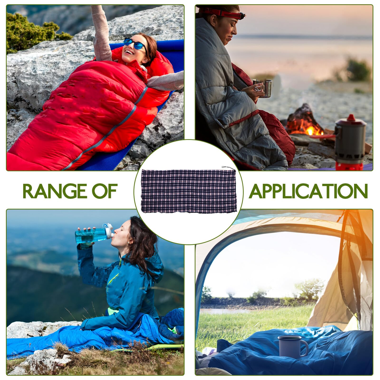 GARVALON Leichter Daunen Schlafsack Inlett aus Microfaser Faltbar mit Isolierendem Innenfutter Wärmeisolierend für Erwachsene Camping Picknick Outdoor