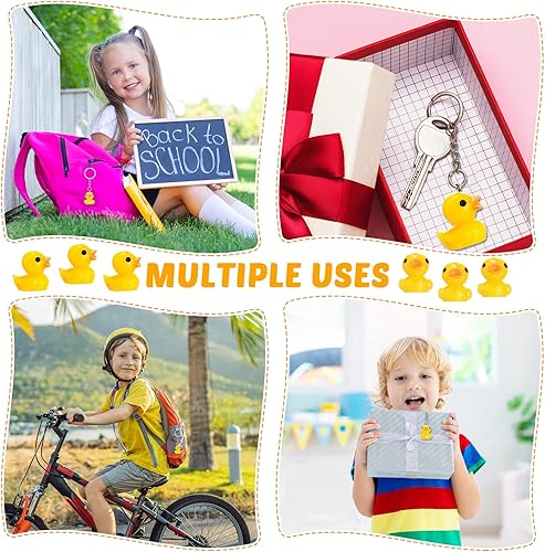 Miniatura 7 de Yoande Llaveros de pato de plástico, regalos de fiesta de pato, lindas cadenas de pato en 3D, accesorios con colgante de pato pequeño para fiesta de