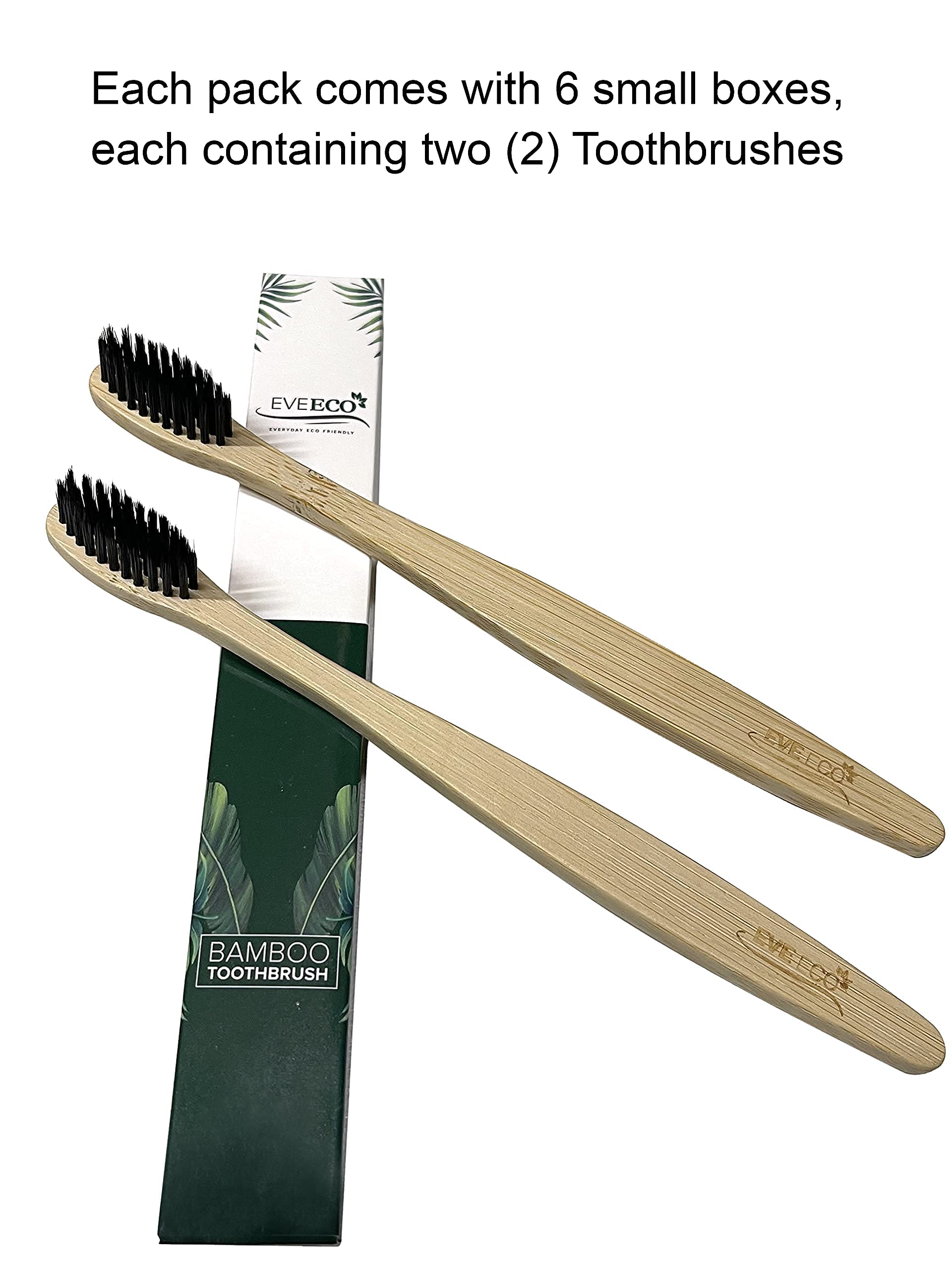I Spazzolino da denti in bambù con setole morbide per gengive sensibili, I Carbone I Vegan I Natural Wood I BPA Fee I riciclabile I compostabile, biodegradabile | Ecologico