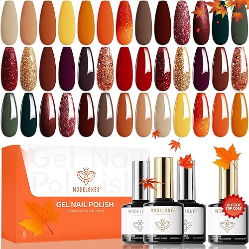 modelones 20 Colors Gel Nail Polish Kit, Fall Winter Gel