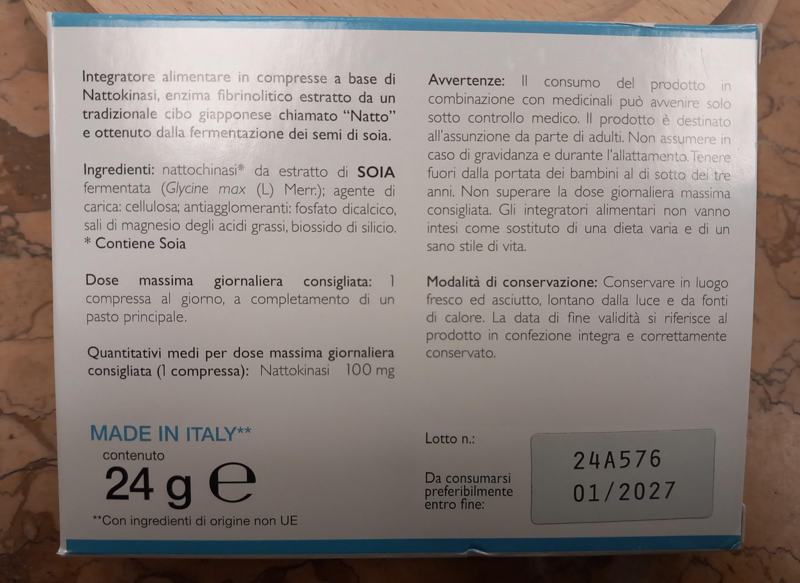 Natur Natto NFCP, Integratore Alimentare con Nattokinasi, 60 Compresse