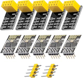 AZDelivery 5 x ESP8266-01S Serial Wireless WLAN WiFi Transceiver Module with ESP-01 Breakout Breadboard Adapter compatible with Arduino Including E-Book!