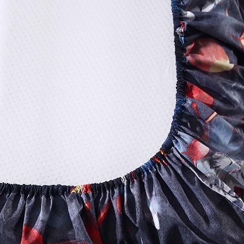 Vista 57 de SDY Juego de sábanas de 4 piezas tamaño matrimonial, bonitas sábanas de nube floral, microfibra súper suave, resistente a las arrugas y a