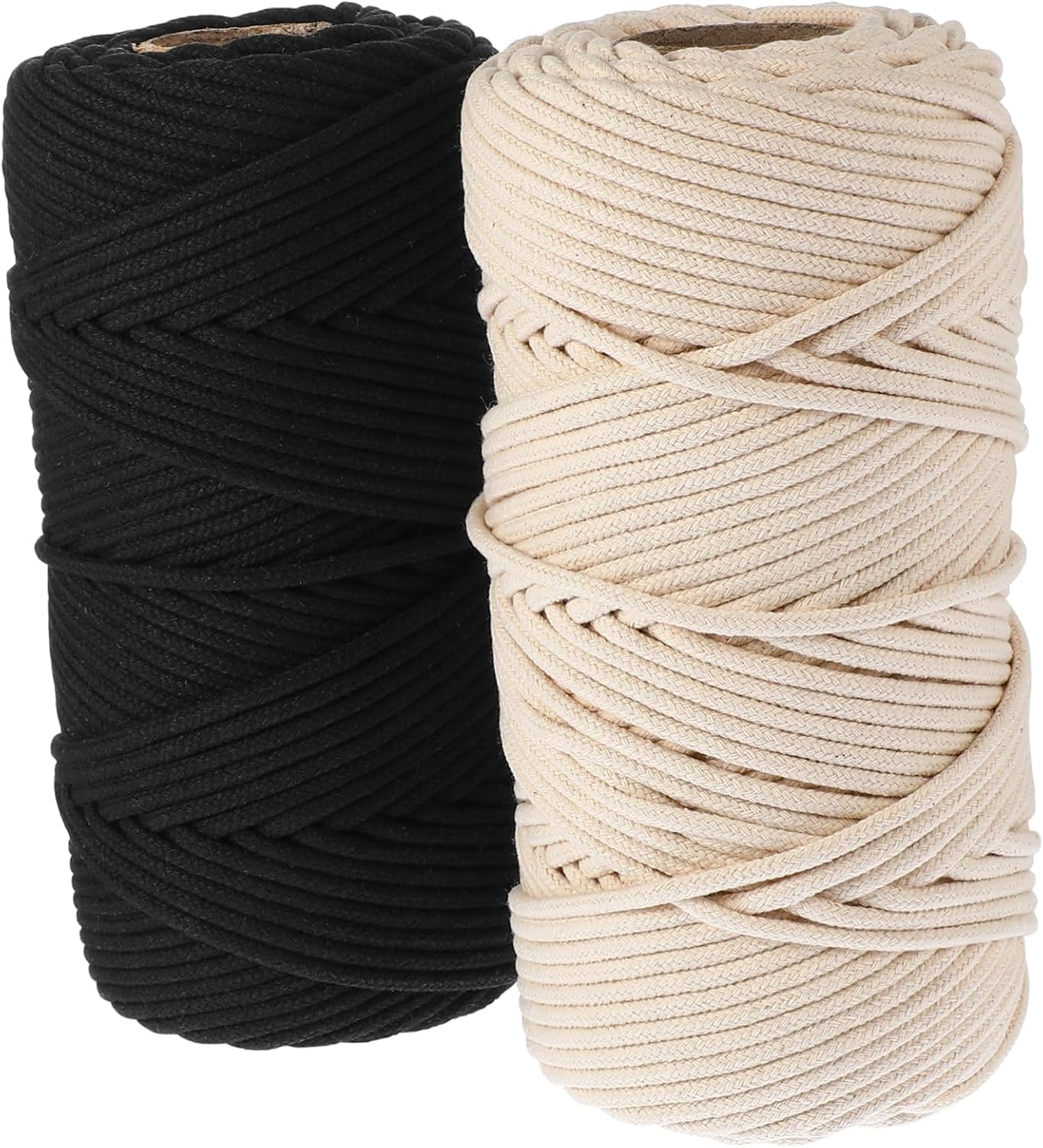 JEWEDECO 2rolls Cotton Macrame Yarn Twine Rope Weaving Ropes DIY Macrame Crafts Binding