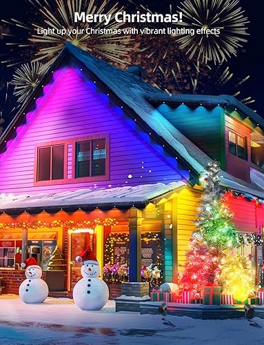 Miniatura 2 de APPECK Luces permanentes para exteriores de 100 pies con 72 LED, modos de escena de bricolaje, cadena de luces inteligentes RGBW impermeables,