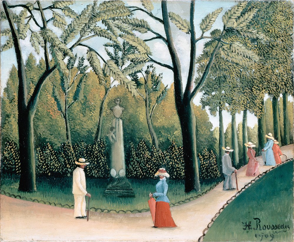 Póster de Henri Rousseau El Jardín de Luxemburgo: lámina decorativa mate pequeña para pared