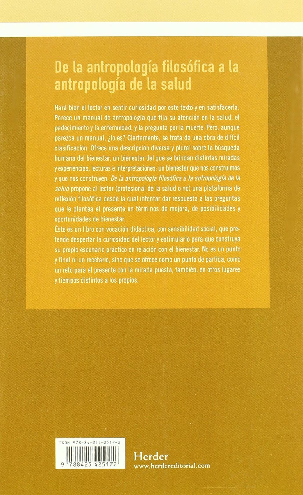 De la antropología filosófica a la antropología de la salud (fuera de colección)