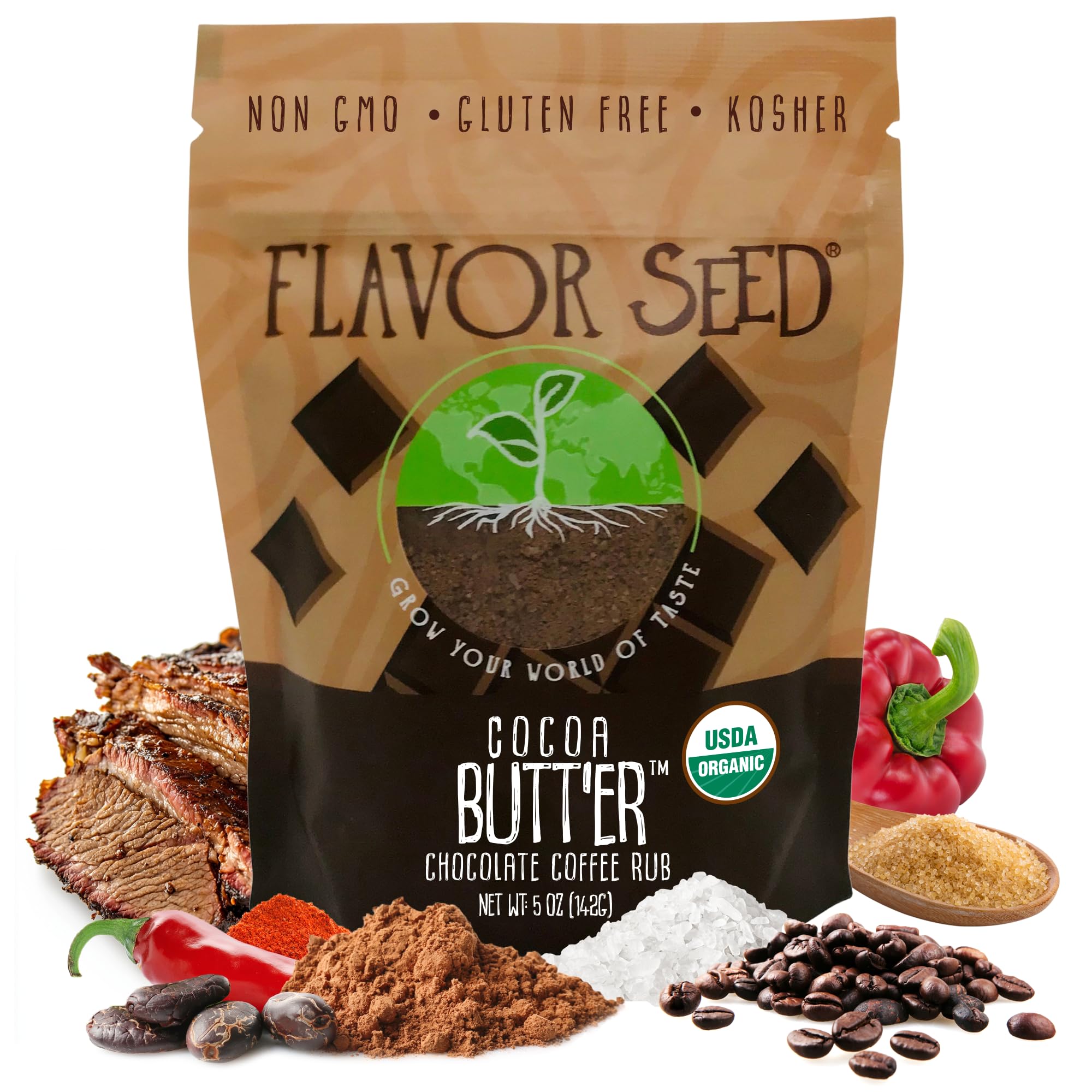 Amazon.com : Organic Chocolate Coffee Brisket Rub & Butt Rub 