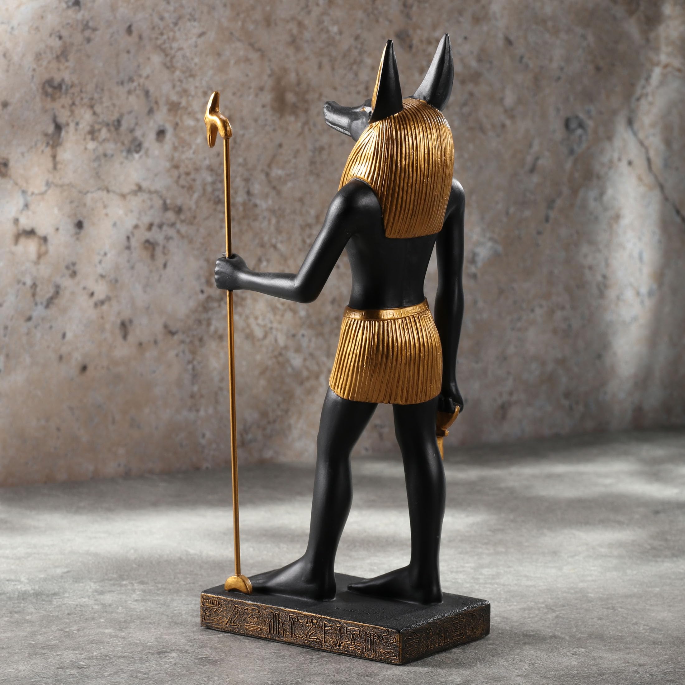 古代エジプト 28cm アヌビス神　 ブロンズ風　レジン立像　 置物 古代エジプト 28cm アヌビス神 ブロンズ風 レジン立像 置物