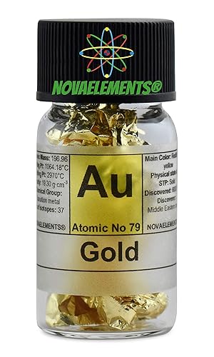 Gold Element 79 Au Foil 24k 99 99 In Vial Of Glass With Label Amazon Co Uk Business Industry Science