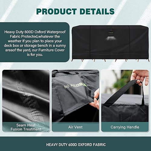 Miniatura 3 de Azobur Juego de fundas para muebles de patio para exteriores, impermeables, resistentes, juego de sofá rectangular, resistente a la intemperie,