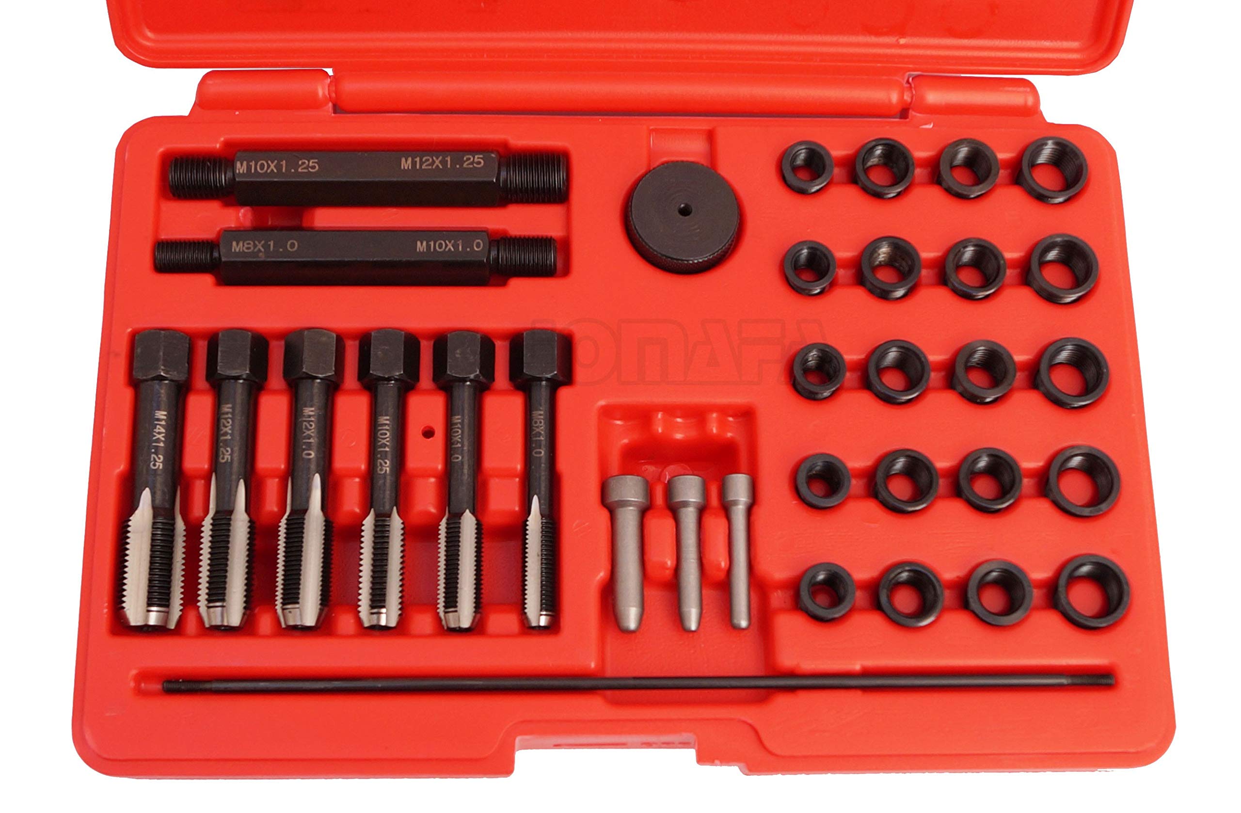 Juego para reparar roscas de calentadores con helicoils 33 piezas. Kit de reparación de culatas