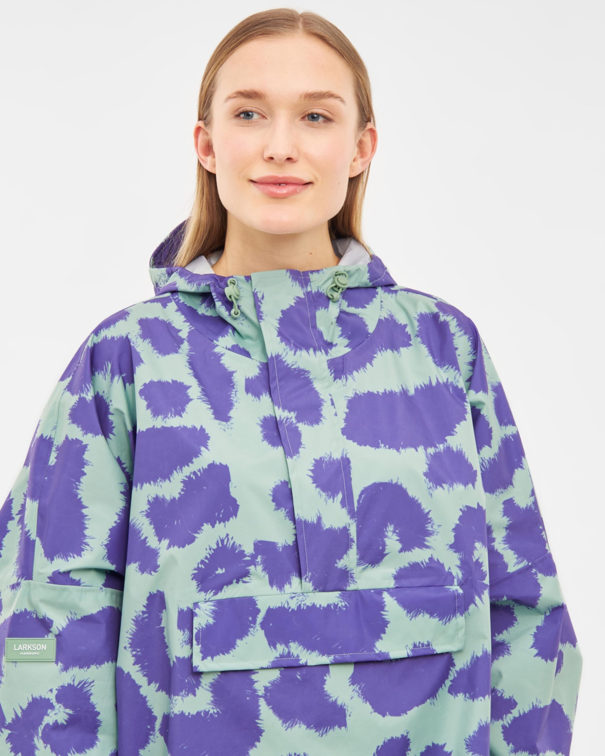 LARKSON Poncho Antipioggia Donna Uomo - Lykke - Impermeabile Pioggia per Bicicletta Outdoor Festival - Colonna d'Acqua da 10000mm - Giacca Antipioggia con Cuciture Nastrate