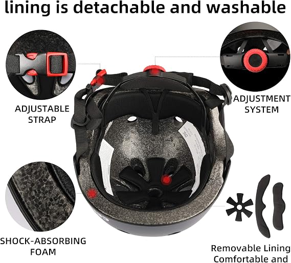 Kids Bike Helmet,Toddler Skateboard Helmets for Ages 2-3-5-8-14 Years Boys Girls,Adjustable Multi-Sport Bicycle Skateboarding Football Roller Skating Scooter Rollerblade Balance Bike Helmet
