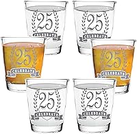 Vista 5 de Vasos de chupito de cumpleaños, regalos de feliz cumpleaños para mujeres y hombres, juego de 6 vasos de chupito de 2 onzas, con caja de regalo