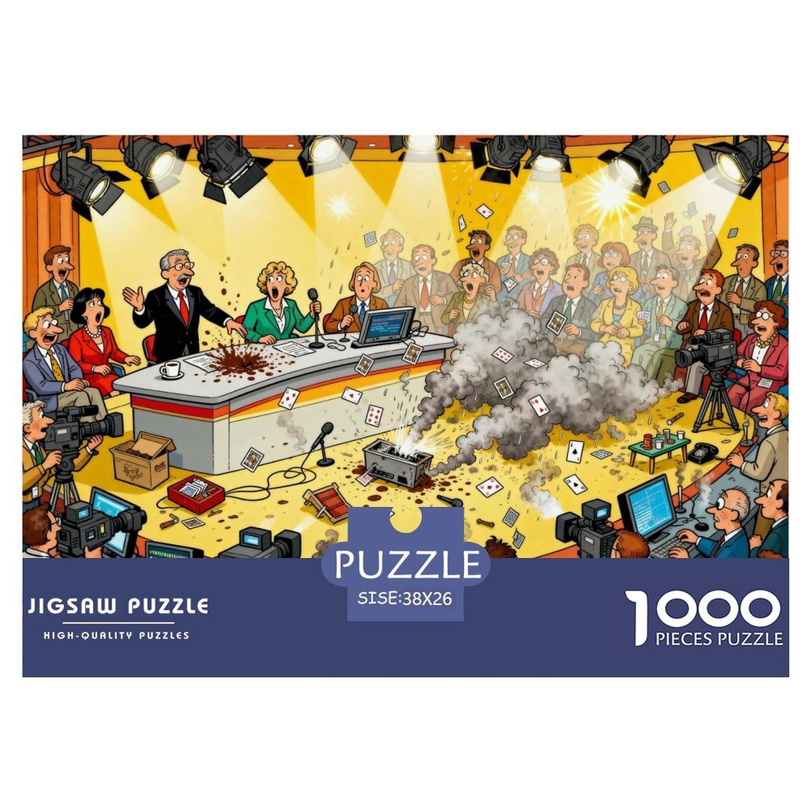 Television Studio Live Broadcast Blunder Wooden Jigsaw Puzzle Waterproof 1000 Piece Puzzles for Adults Gifts Impossible Challenging Games