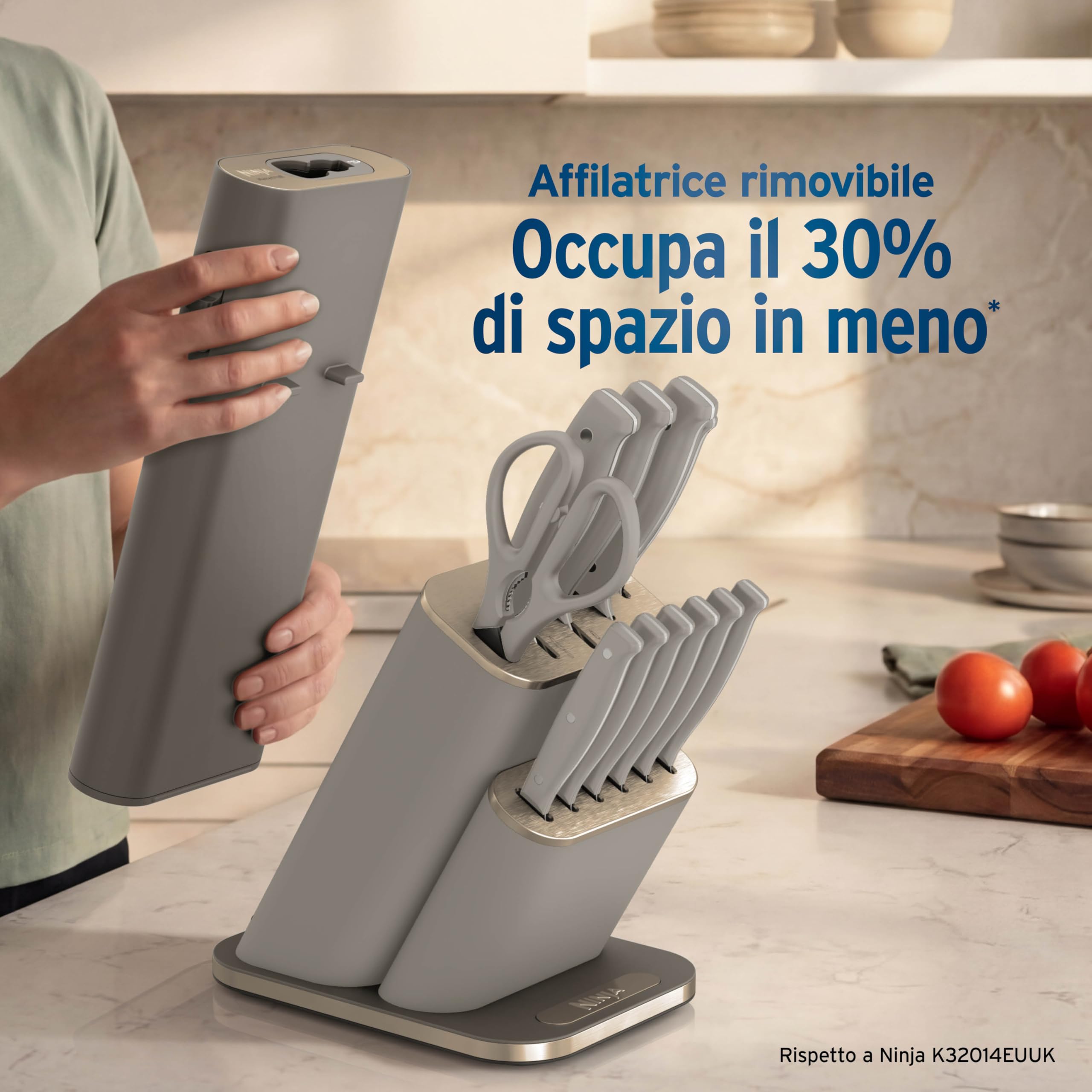 Ninja Set di coltelli StaySharp da 13 pezzi Oro chiaro, NK32013EUUKSD1 | con affilatrice rimovibile