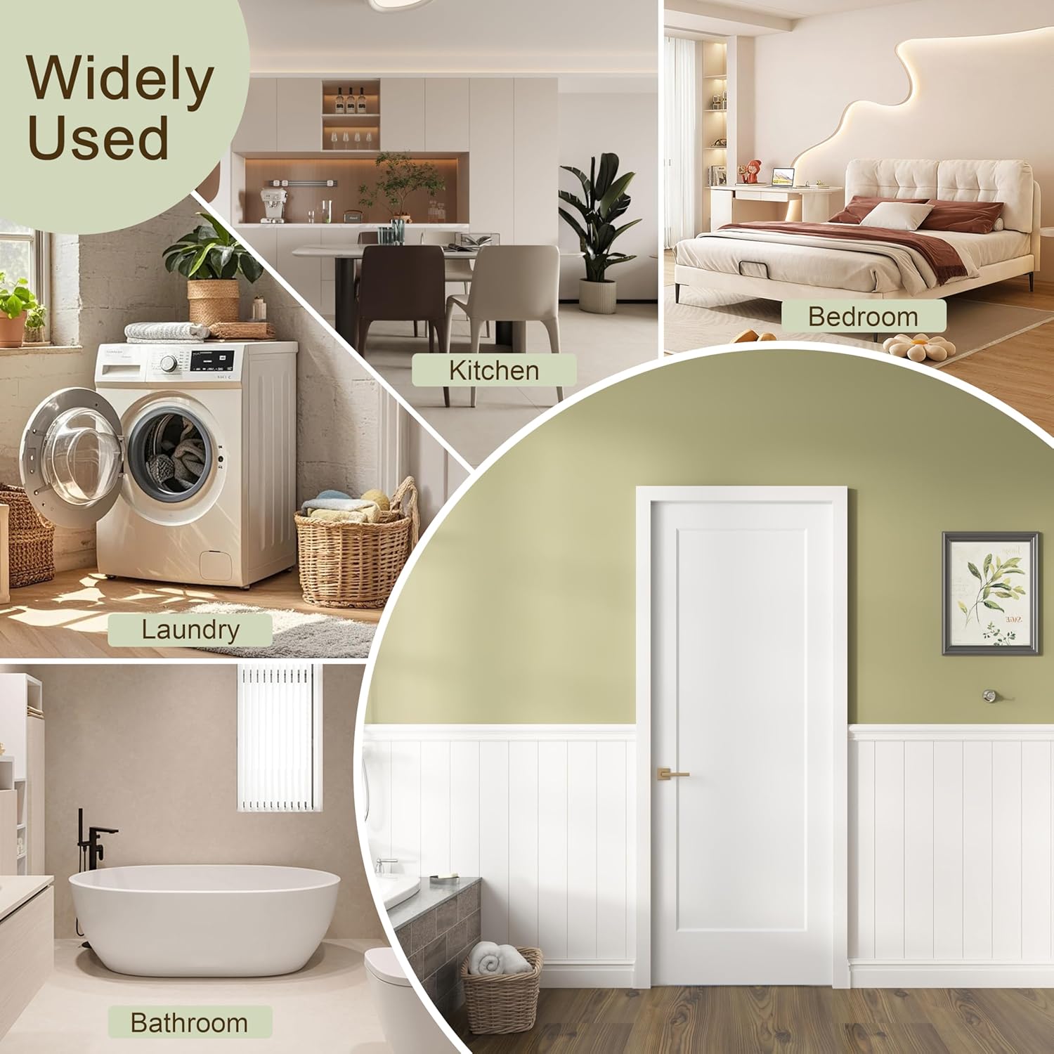 BARNSMITH 30"x80" 1-Panel Interior Door Slab, Shaker Style White Primed Paintable Hollow Core Molded Door Panel, Sturdy and Lightweight