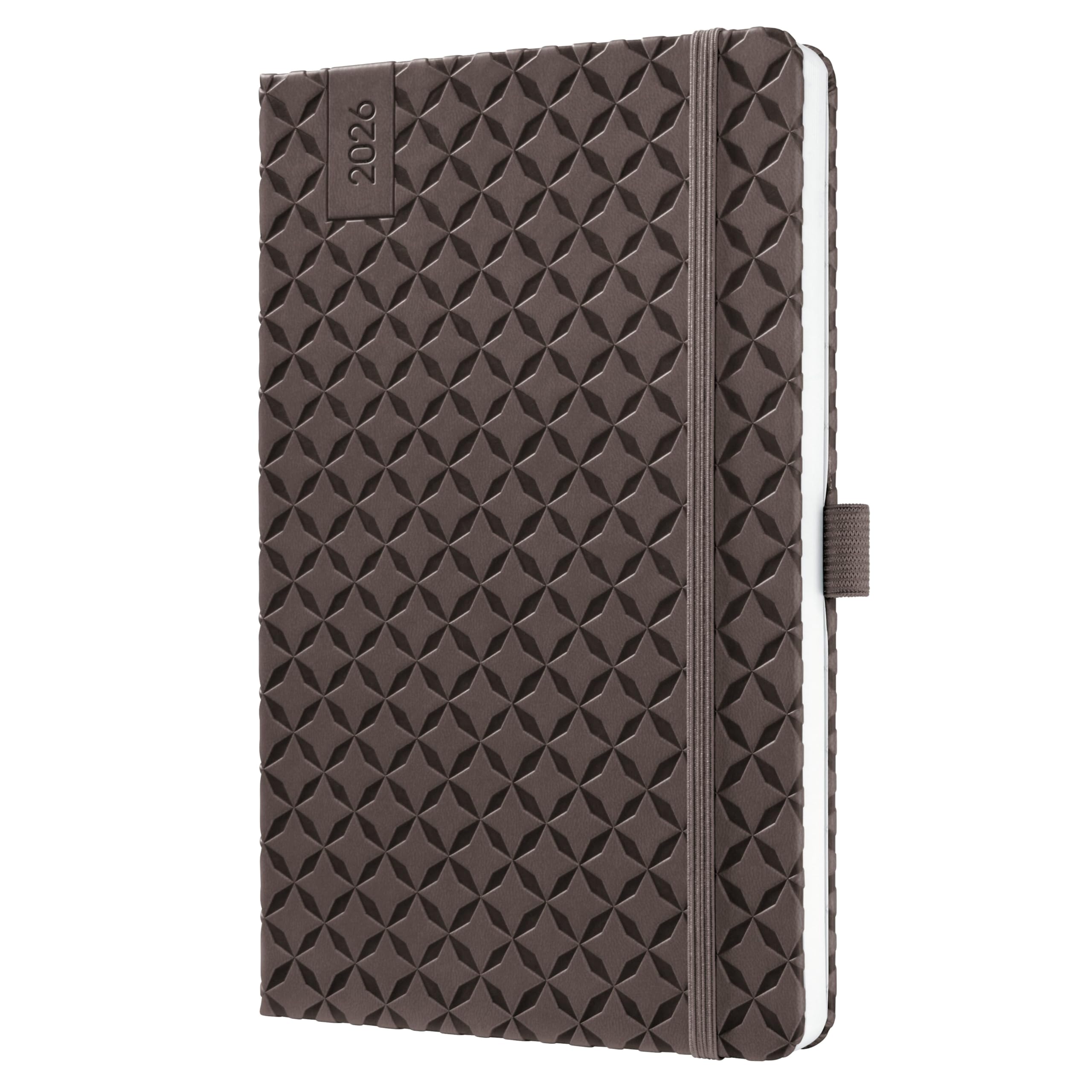 Sigel Jolie J6123 Weekly Planner 2026, A5, Coffee Brown, Hardcover, 2pp/week, 80gsm, 174pp, FSC