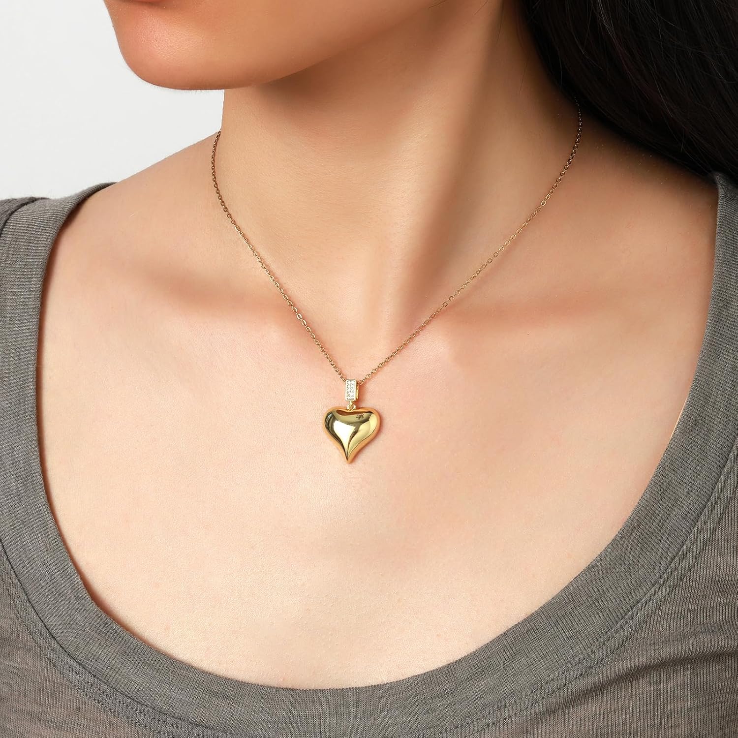 Lit Wall Gold Pendant Necklace for Women 18K Gold Plated Dainty Gold Necklace for Women, Jewelry Gift for Her - Image 3