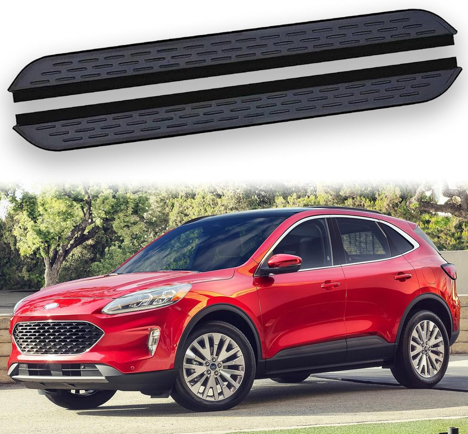 2Pcs Side Steps Pedal Nerf Bars Fits for All New Ford Escape 2020-2025 Black Running Boards