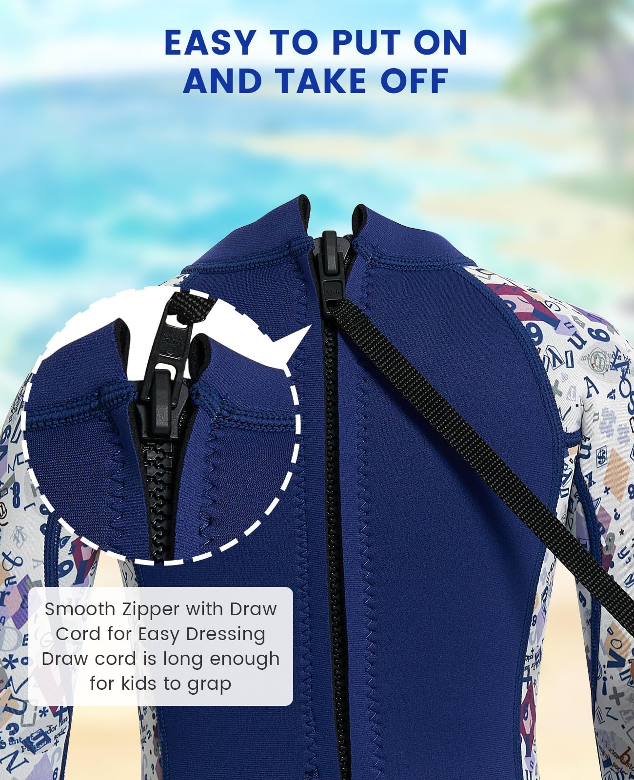 Gogokids Traje de Neopreno para Niñas - Niños Traje de Baño, Rash Guard Ropa de Natación Una Pieza 2.5mm Neopreno Traje de Buceo Manga Larga UV 50+