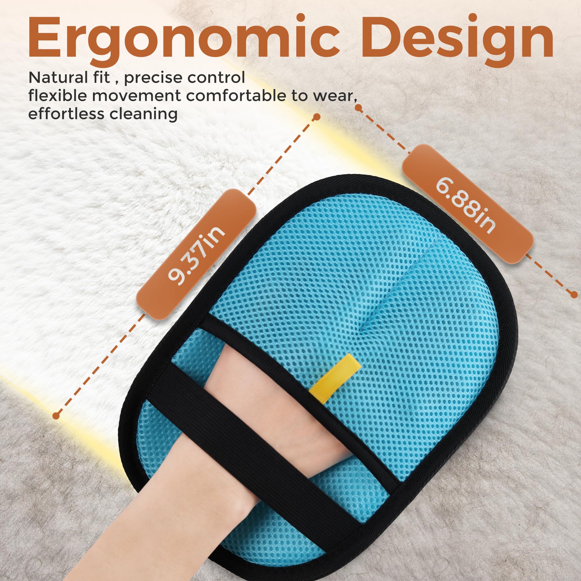 Pet Hair Removal Gloves,2 Pack Magic Brush Pet Hair Remover Tool for Cat & Dog,Upgraded Reusable Pet Hair Gloves for Couch, Clothing, Carpet & Car Seat (Blue) - 2