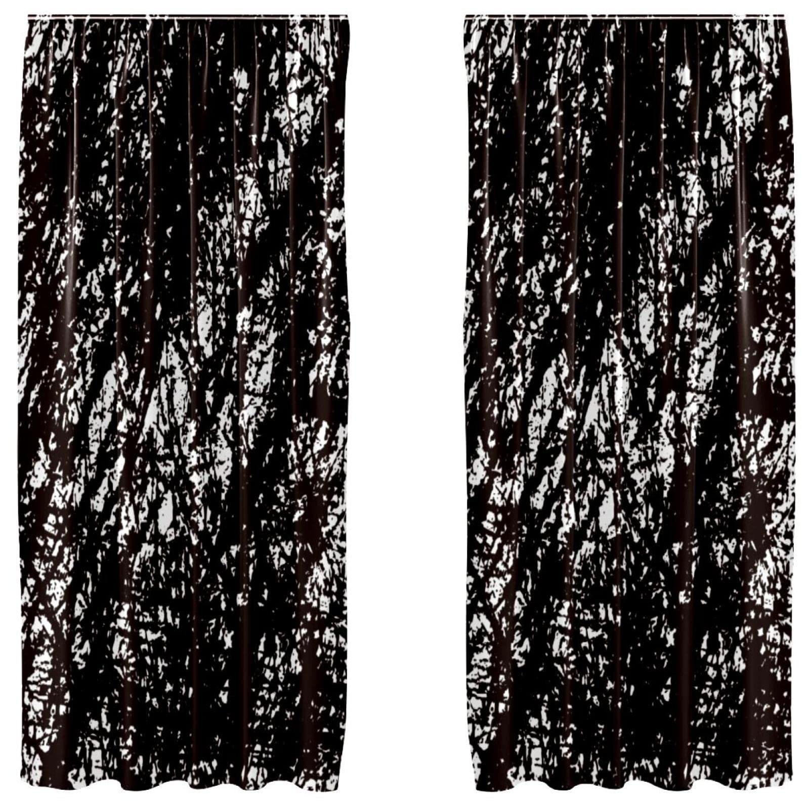 Rideaux salon éclaboussures noires tamisants pour chambre 140x213