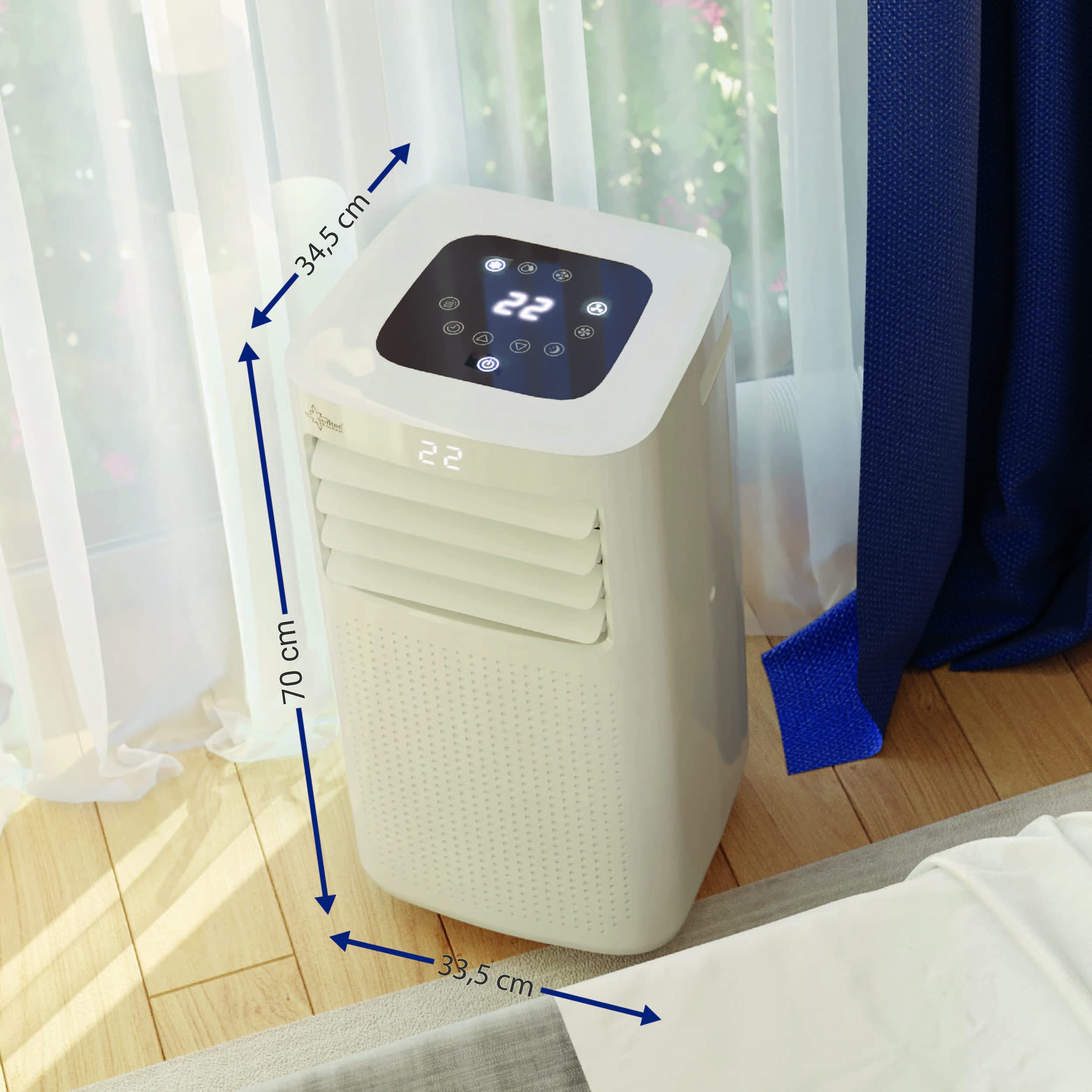 SUNTEC Climatiseur mobile Coolfixx 14000 BTU APP - Climatiseur mobile et silencieux avec
