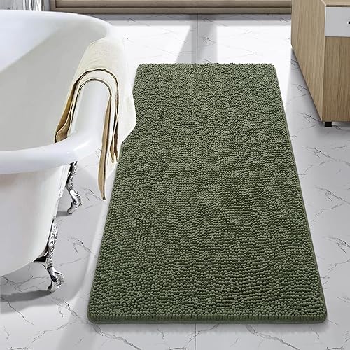 Miniatura 51 de LOCHAS - Tapete peludo, lavable, antideslizante y absorbente de 24 x 17 pulgadas, para baño, bañera o ducha, afelpado, de felpilla, suave, color