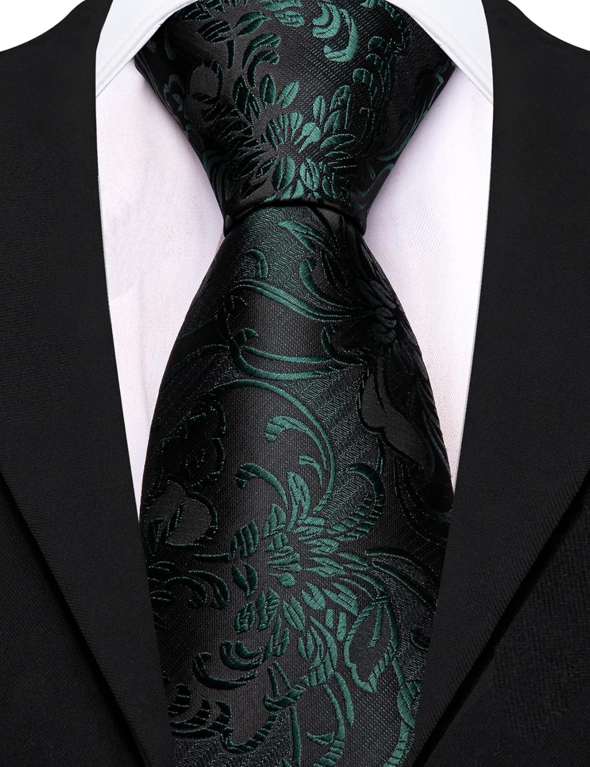 Barry.Wang Paisley Tie for Men Silk Woven Necktie and Tie Clip Set Wedding Party Business Formal - Image 3