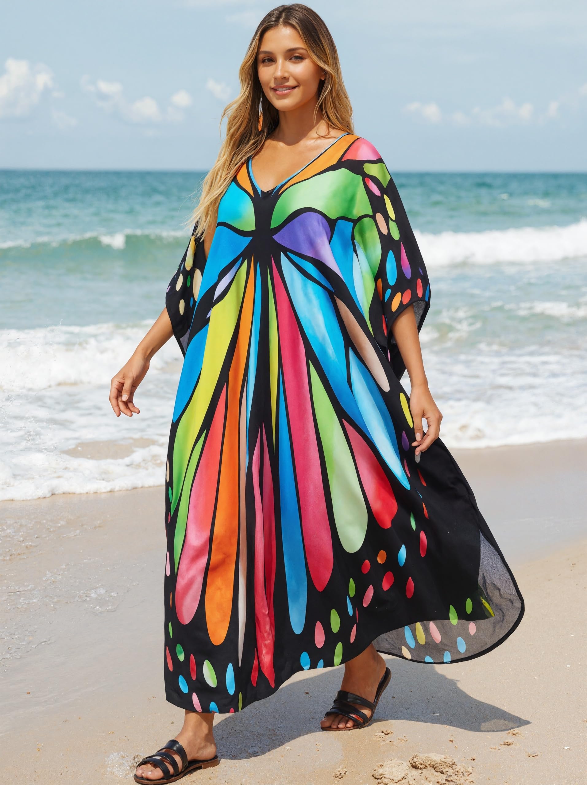 Vestidos caftán de talla grande, caftanes para mujer, talla única, US S-4XL