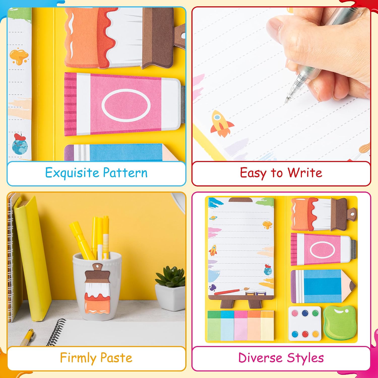 B1ykin Sticky Notes Set - 550 Sheets Memo Writing Pad Art Teacher Design image 3