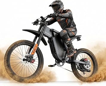 Electric Dirt Bike Motorcycle 6000W Peak Motor 50MPH Off-Road Electric Motorcycle 60V 30Ah Removable Battery Full Suspension Lightweight Aluminum Frame 90 Mile Range 350 Lbs