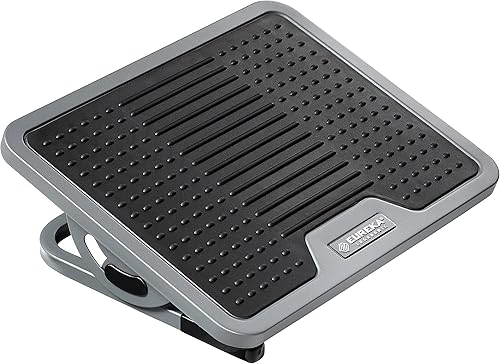EUREKA ERGONOMIC Reposapiés ajustable inclinable, reposapiés para debajo del escritorio en el trabajo con superficie de masaje, marco de metal, 2