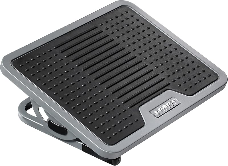 Tilt Adjustable Footrest, Foot Rest for Under Desk at Work with Massage Surface, Office Foot Rest Under Desk with 20 Degree Tilt No Locking, Metal Frame | 20° tilt adjustable foot rest with massage surface and sturdy metal frame, designed for ergonomic under desk support