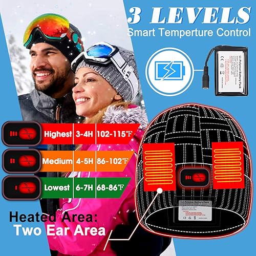 Miniatura 2 de Autocastle Hombres Mujeres Recargable Eléctrico Caliente Calentado Sombrero De Invierno Batería Calor