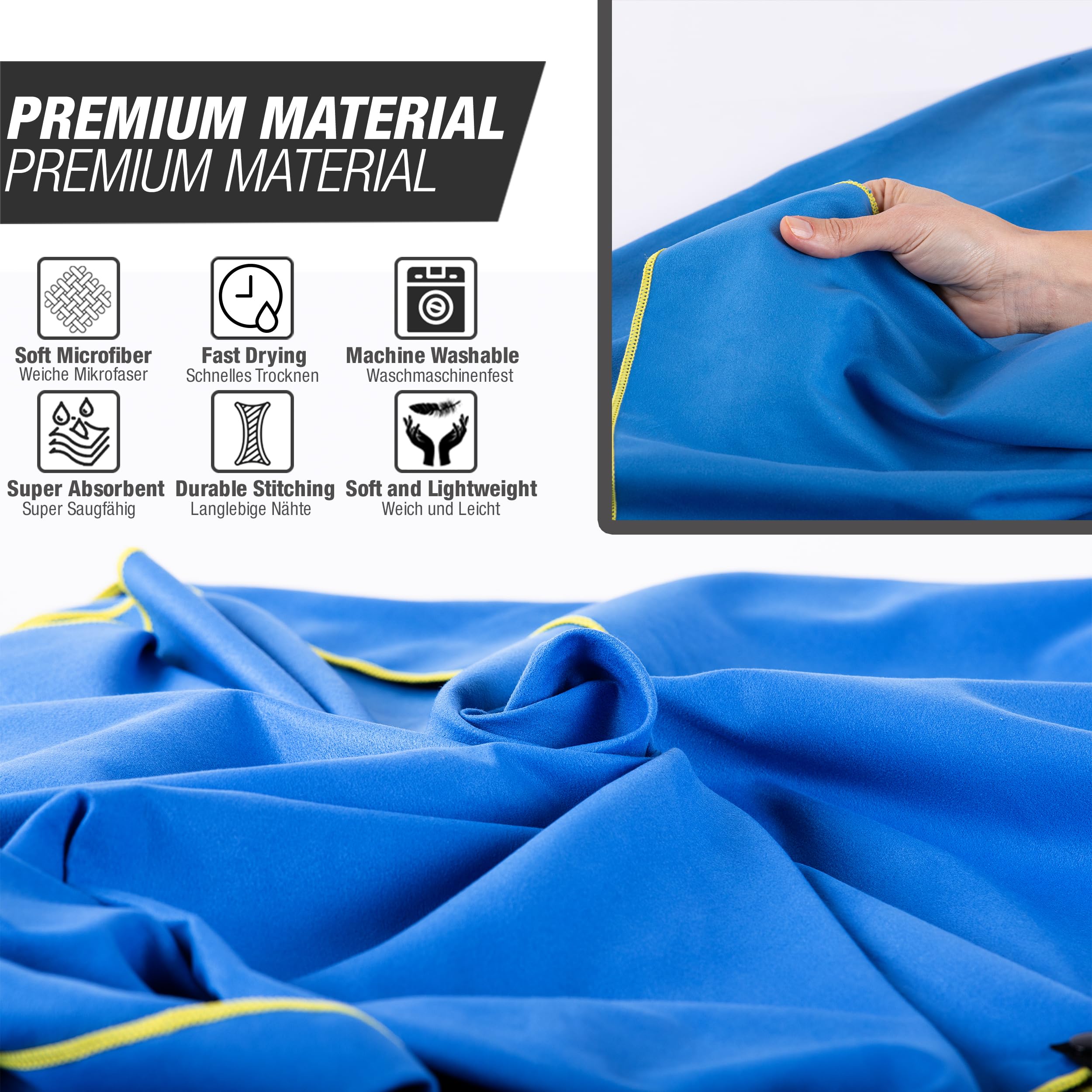 Asciugamani Palestra JOCXZI 2 Pezzi - Microfibra Rinfrescante 100x30cm - Foto 6