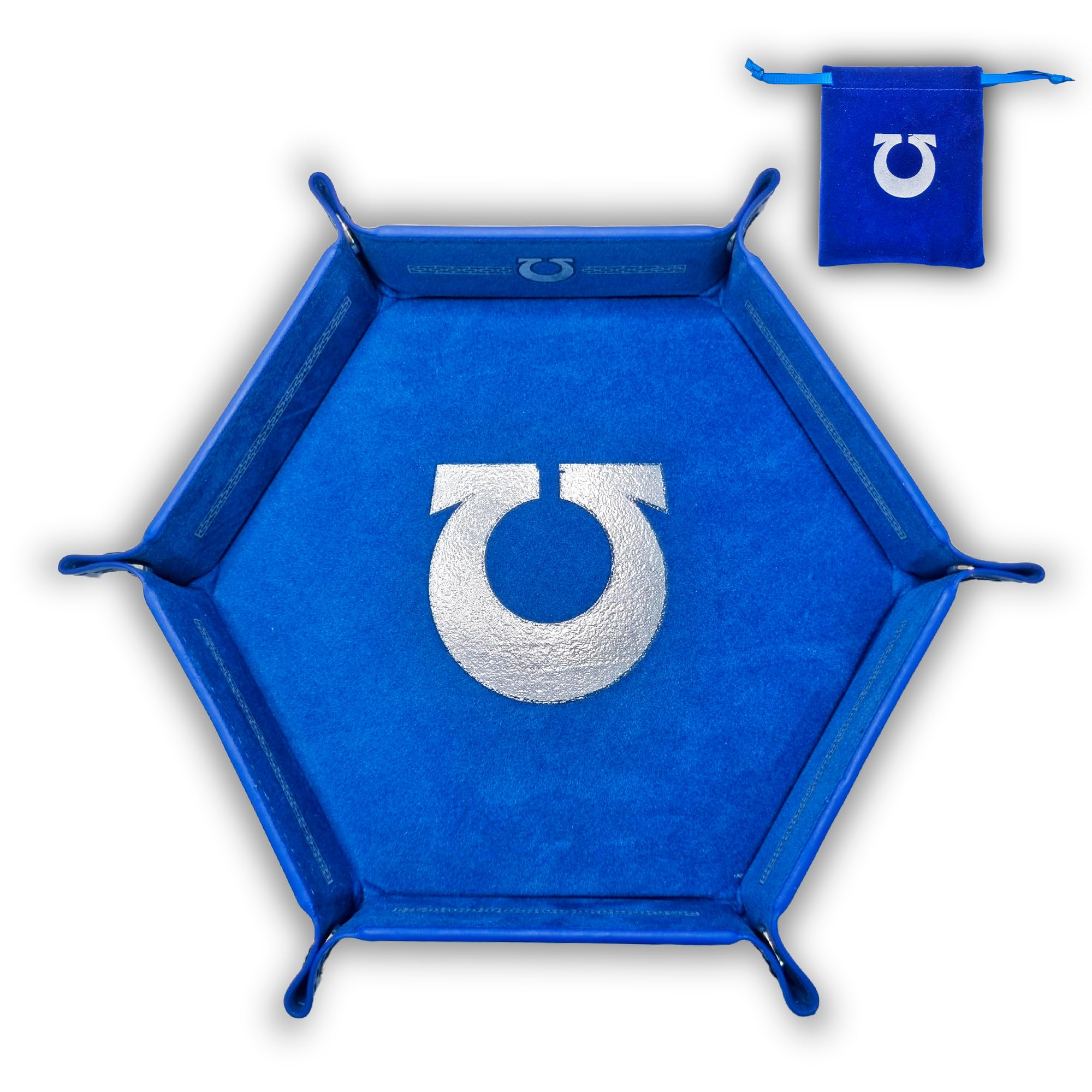 Power Beast Dungeon Space Marines Dice Plate with Dice Bag Primarines 40K, Cube Bowl 40,000, Dice Board, Dice Mat, Faux Leather